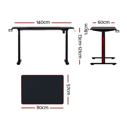Apex Gaming Desks Standing Desk Motorised 140CM Black