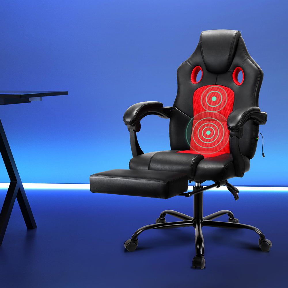 Apex 2 Point Massage Gaming Office Chair PU Leather Red