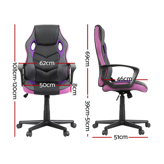 Elite Purple Gaming Office Chair with Premium Comfort