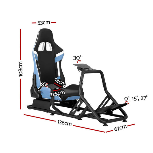 Elite Racing Simulator Cockpit Gaming Chair - Blue