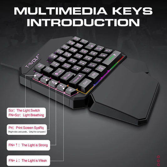 Mobile Controller Gaming Keyboard Mouse Backlight Converter 40keys