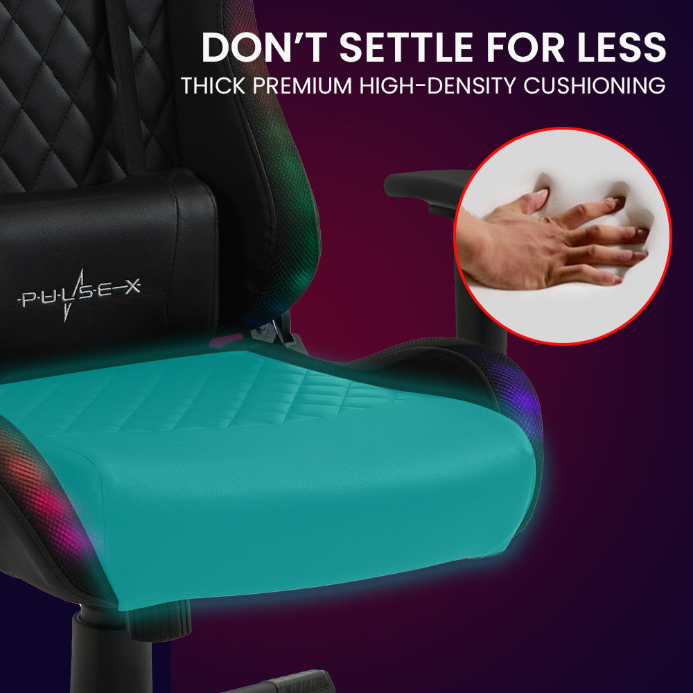 Elite Overdrive PulseX Gaming Chair with Bluetooth Speakers and RGB LED Lights