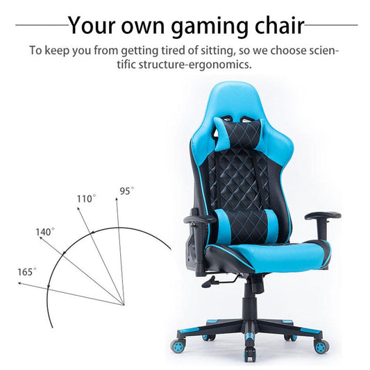 Elite Ergonomic Gaming Chair with 165° Recline and Luxurious Comfort in Black Purple