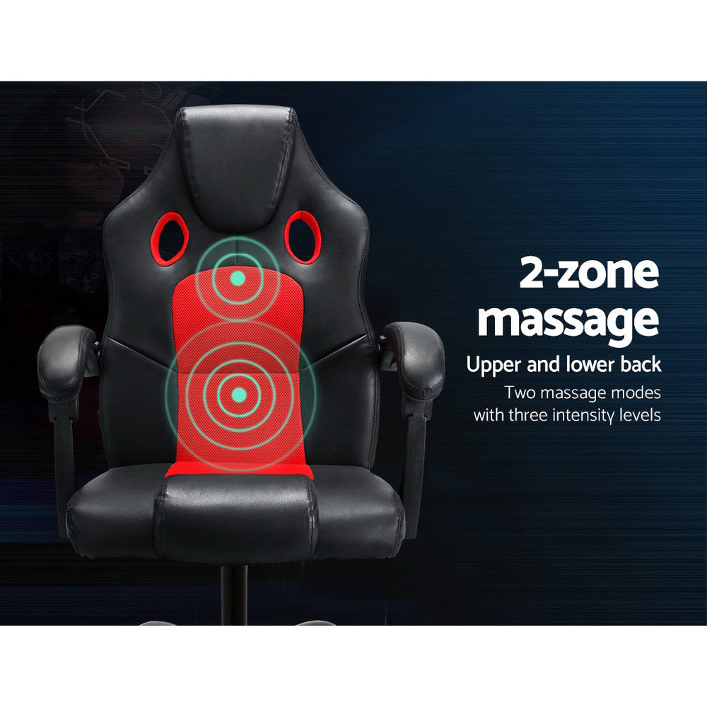 Apex 2 Point Massage Gaming Office Chair PU Leather Red