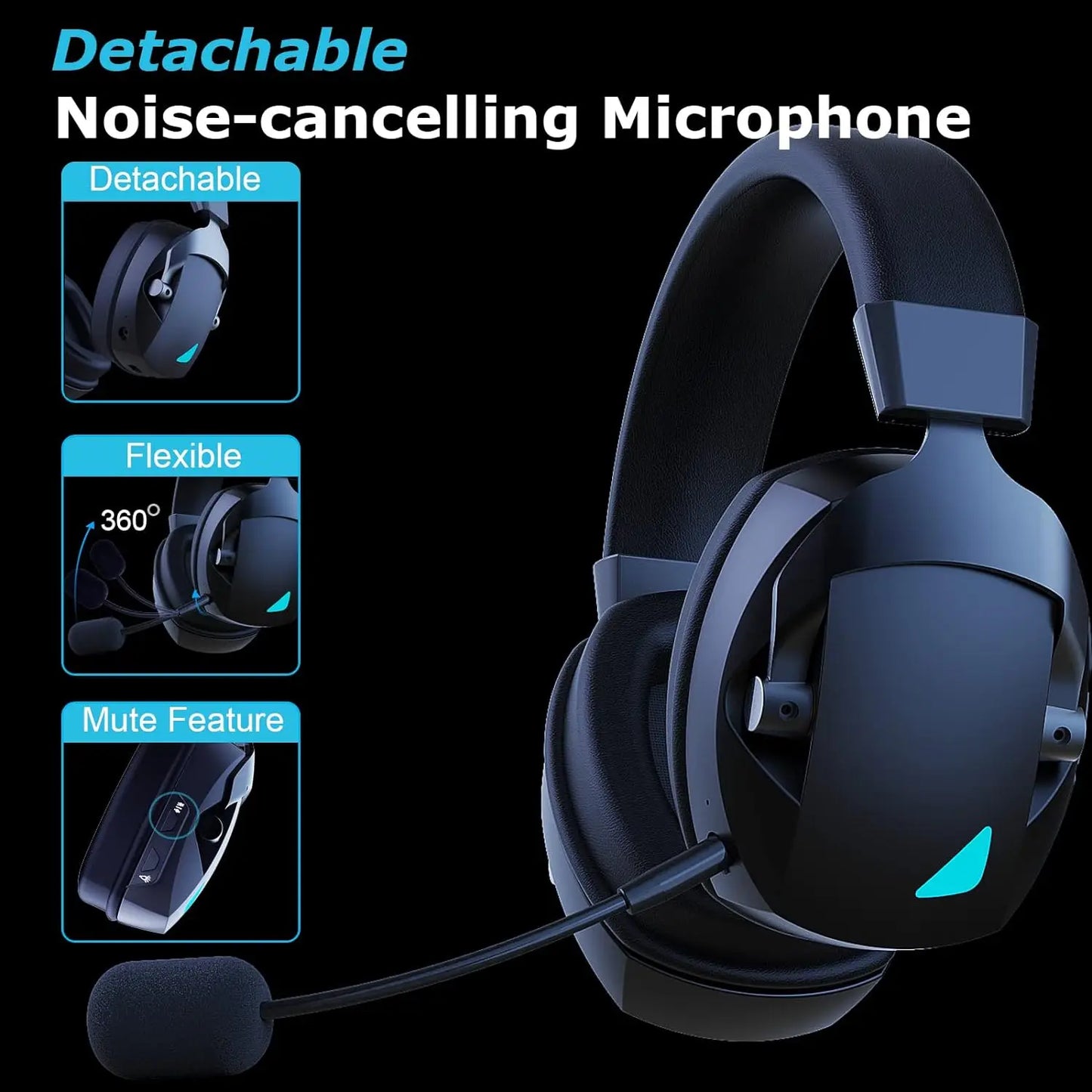 Acinaci Elite Wireless Gaming Headset with Detachable Noise Cancelling Microphone