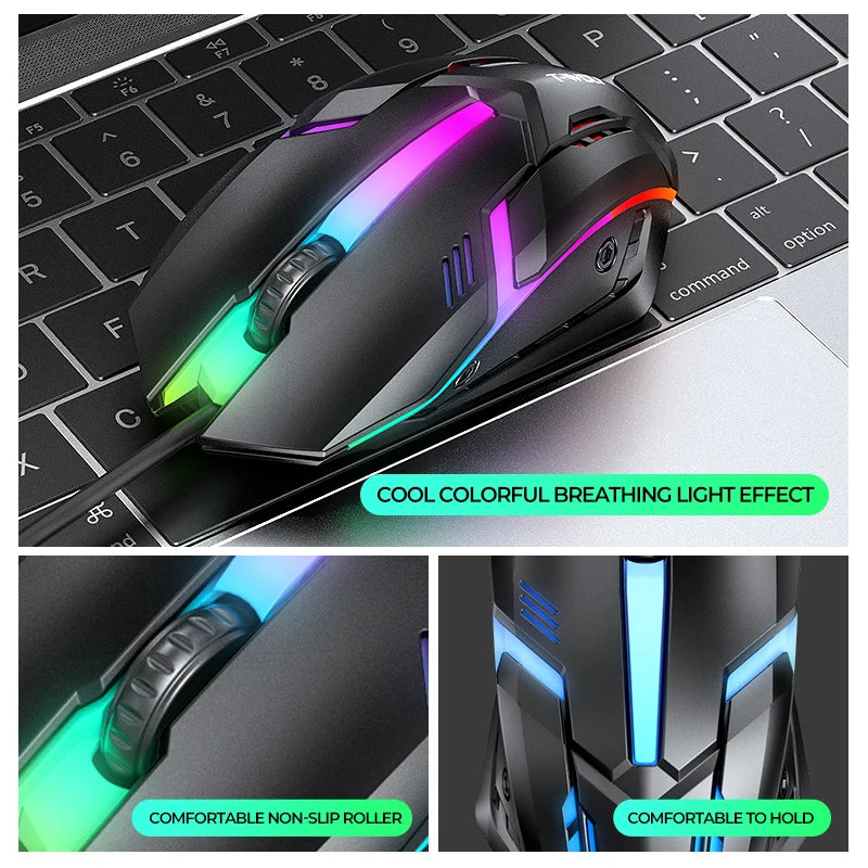 4 In 1 SET Gaming Mouse Pad USB Wired Headset Mouse And Keyboard Combos