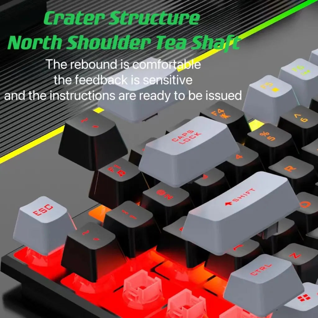 Wired Keyboard And Mouse Set Usb Luminous Mechanical Keyboard And Mouse Set