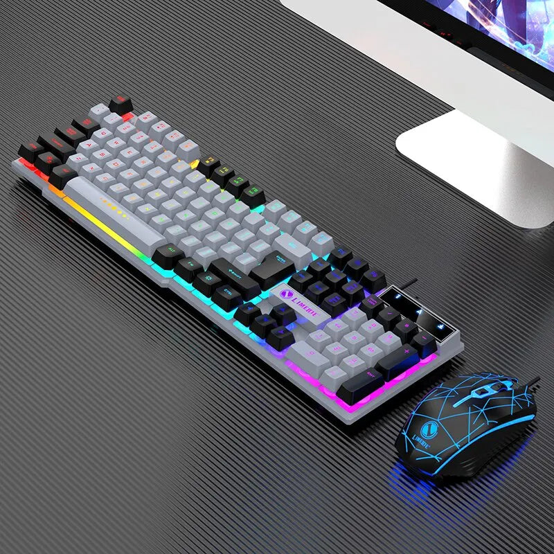 Wired Keyboard And Mouse Set Usb Luminous Mechanical Keyboard And Mouse Set