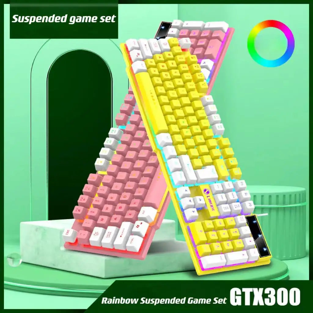 Wired Keyboard And Mouse Set Usb Luminous Mechanical Keyboard And Mouse Set