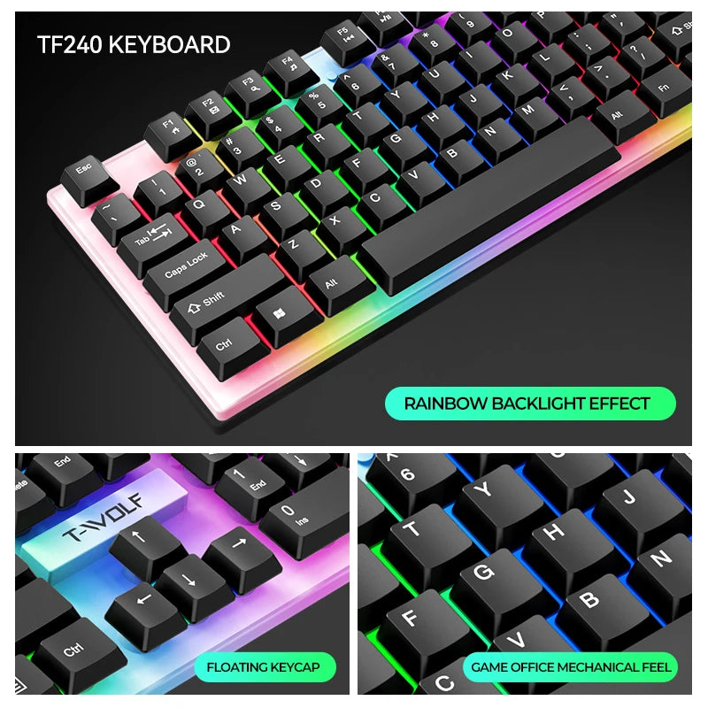 4 In 1 SET Gaming Mouse Pad USB Wired Headset Mouse And Keyboard Combos