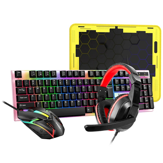4 In 1 SET Gaming Mouse Pad USB Wired Headset Mouse And Keyboard Combos