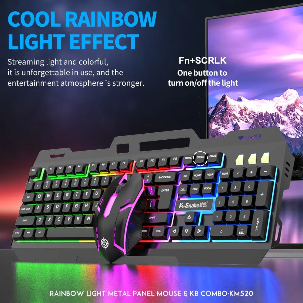 Gamer keyboard and mouse combo RGB led