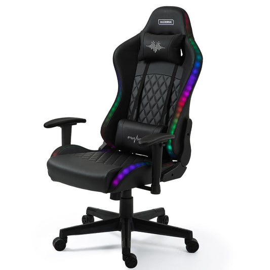 Elite Overdrive PulseX Gaming Chair with Bluetooth Speakers and RGB LED Lights