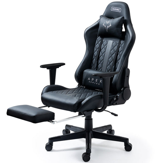 Elite Apex Series Ergonomic Gaming Recliner with Footrest in Black