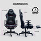 Elite Apex Series Ergonomic Gaming Recliner with Footrest in Black