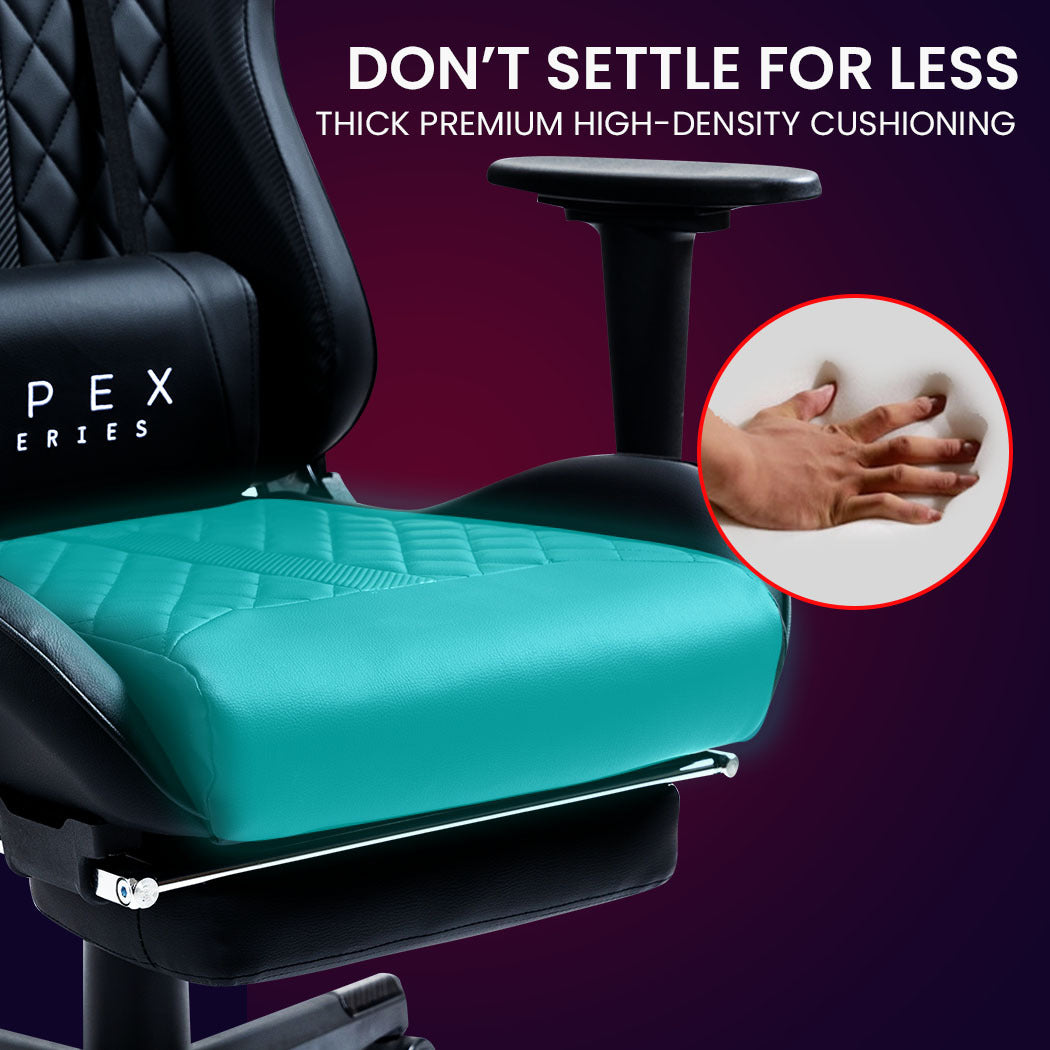 Elite Apex Series Ergonomic Gaming Recliner with Footrest in Black