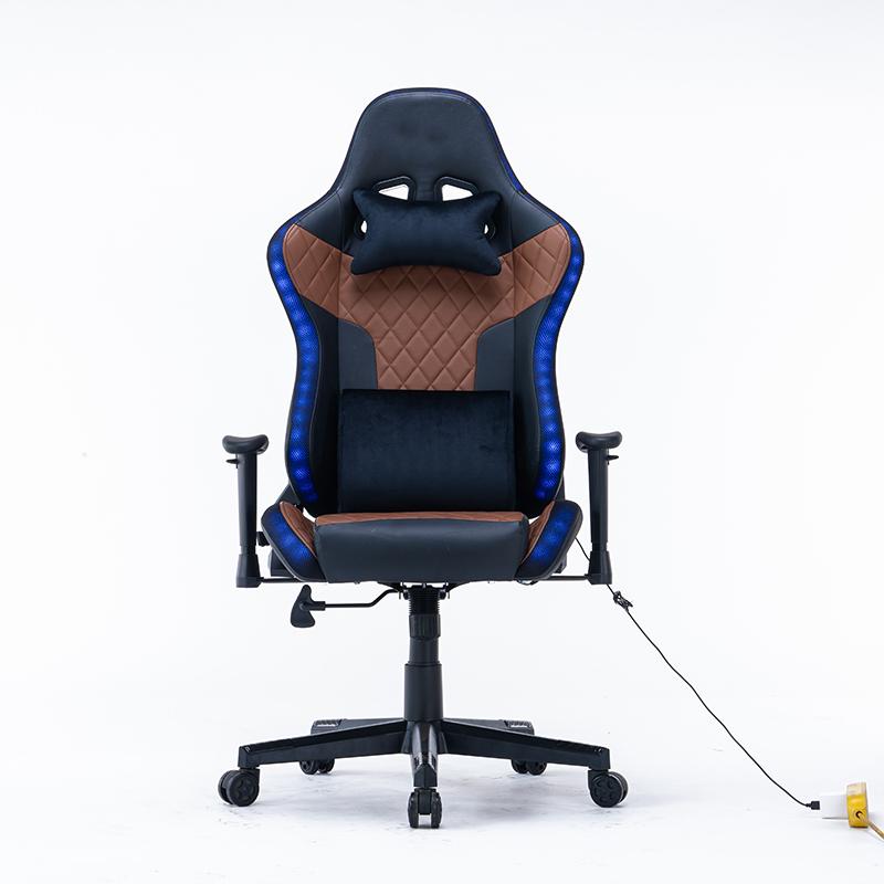 Elite Racing-Inspired RGB Gaming Chair with Bluetooth Speakers and Reclining Comfort