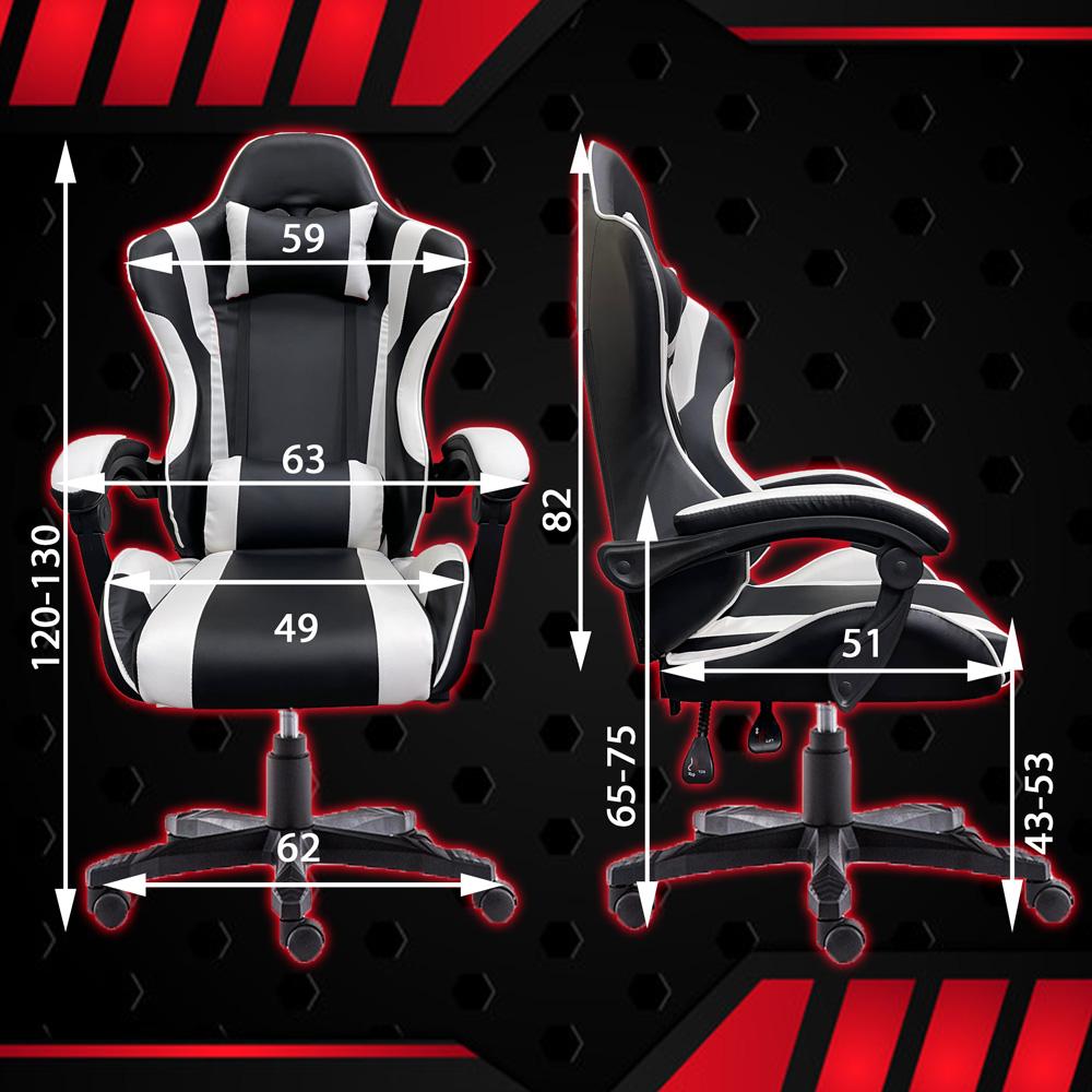 Elite Racing Gaming Chair with Retractable Footrest and Adjustable Recline