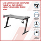 LED Gaming Desk Computer Table with Cup Holder Headphone Hook Cable Hole